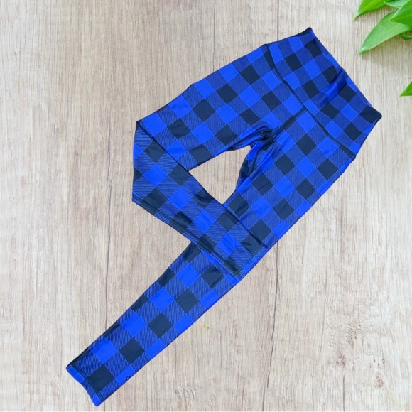 Silver Icing Royal Blue plaid leggings - Picture 1 of 8